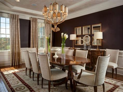 grey walls with brown dining table